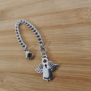 Hand Crafted Cup Handle Charm Angel Silver Metal Stanley Cup Tumbler Pendant